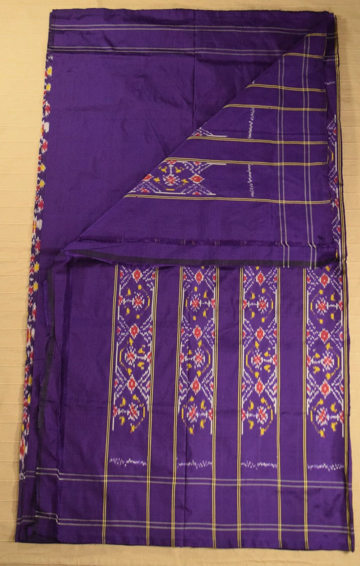 Royal Purple Pure Handloom Pochampally Ikat Silk Saree