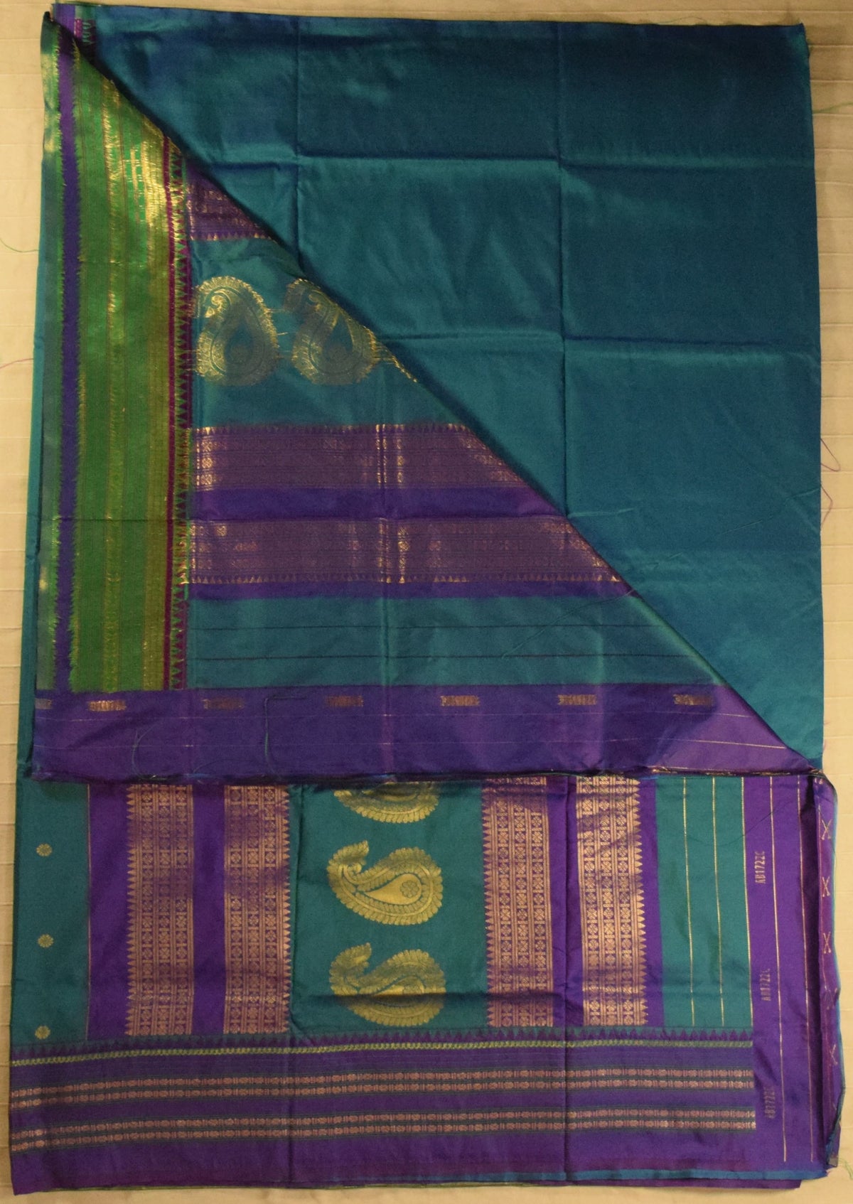 Peacock Green & Royal Purple Paithani Silk Saree