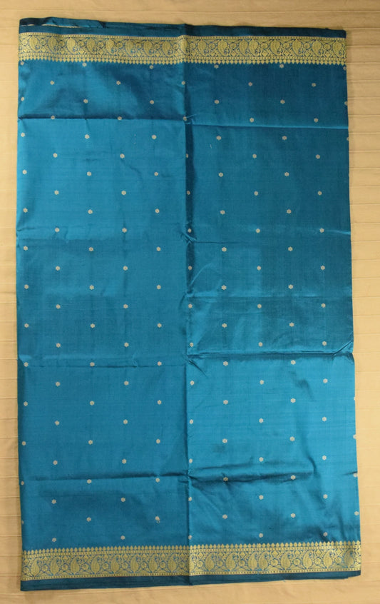 Opulent Teal Blue Pure Katan Resham Zari Banarasi Silk Saree