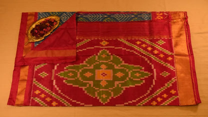 Deep Blue and Vibrant Pink Pure handloom Pochampally Ikat Silk saree