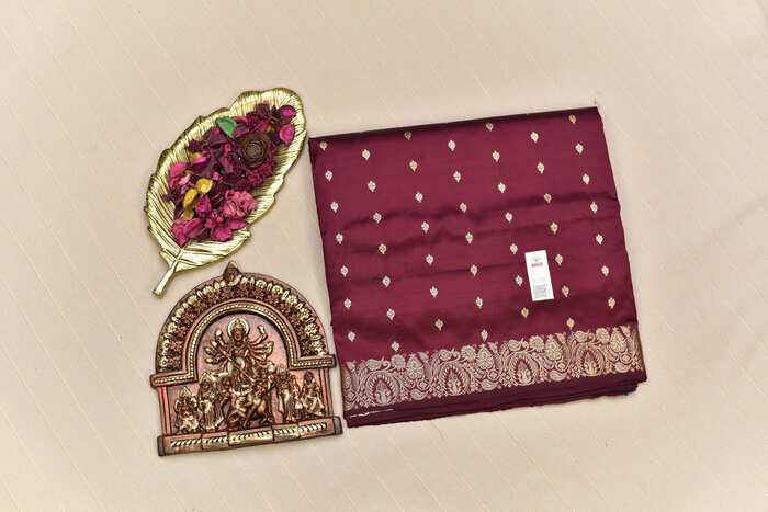 Heritage Maroon Banarasi Katan Silk Saree