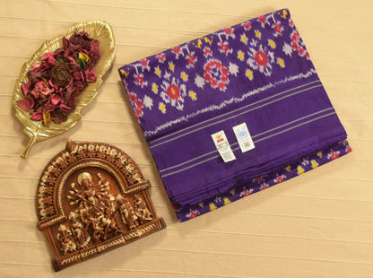 Royal Purple Pure Handloom Pochampally Ikat Silk Saree