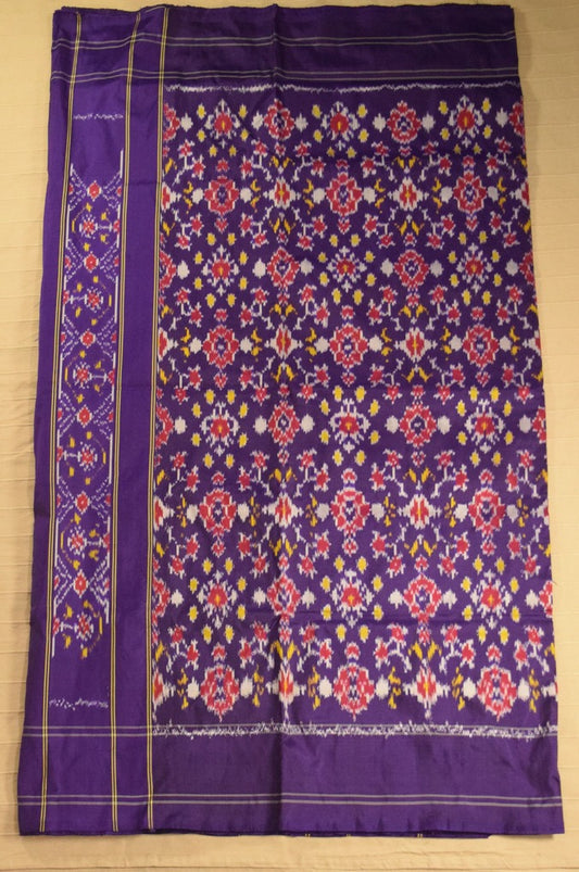 Royal Purple Pure Handloom Pochampally Ikat Silk Saree