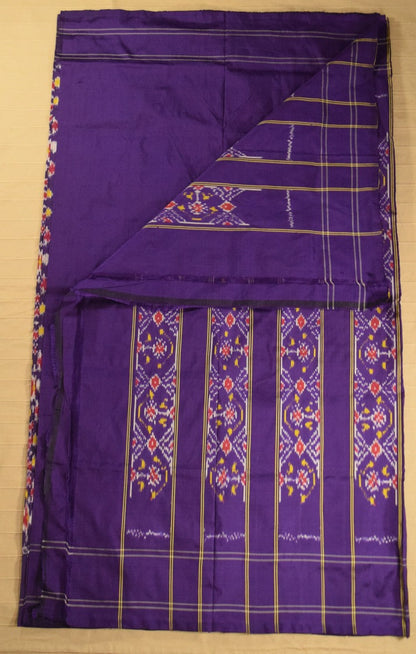 Royal Purple Pure Handloom Pochampally Ikat Silk Saree