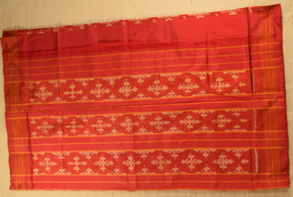 Crimson Red Pure Handloom Pochampally Ikat Silk Saree