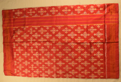 Crimson Red Pure Handloom Pochampally Ikat Silk Saree