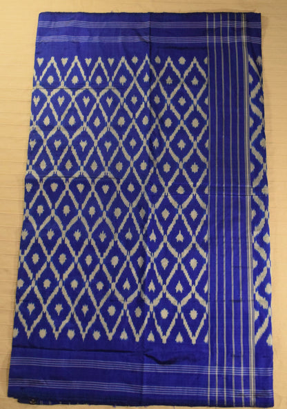 Royal Blue Pure Handloom Pochampally Ikat Silk Saree
