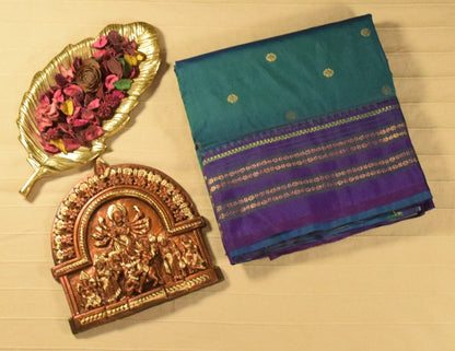 Peacock Green & Royal Purple Paithani Silk Saree