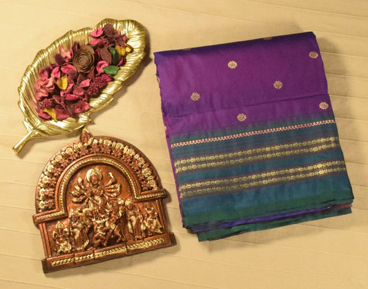 Royal Purple & Peacock Green Paithani Silk Saree