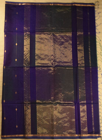Dual-Tone Regal Deep Purple Handwoven Maheshwari Silk Cotton Saree