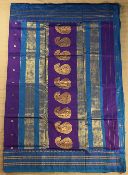 Royal Purple & Peacock Blue Paithani Silk Saree