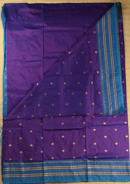 Royal Purple & Peacock Blue Paithani Silk Saree
