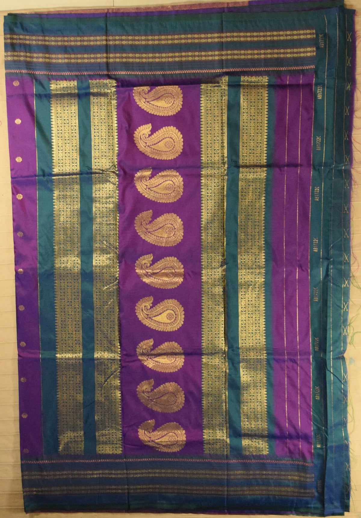 Royal Purple & Peacock Green Paithani Silk Saree