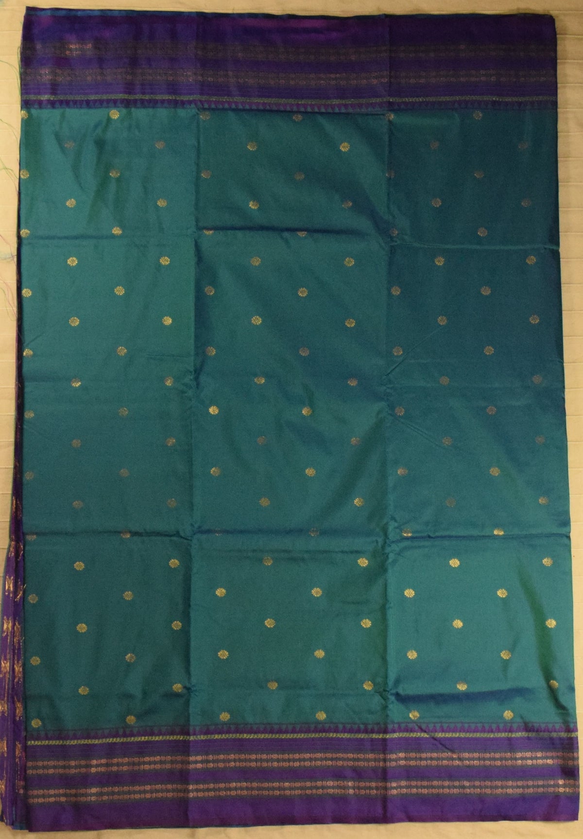 Peacock Green & Royal Purple Paithani Silk Saree