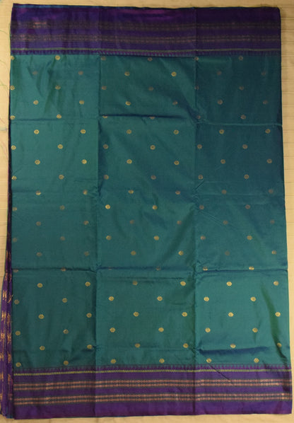 Peacock Green & Royal Purple Paithani Silk Saree