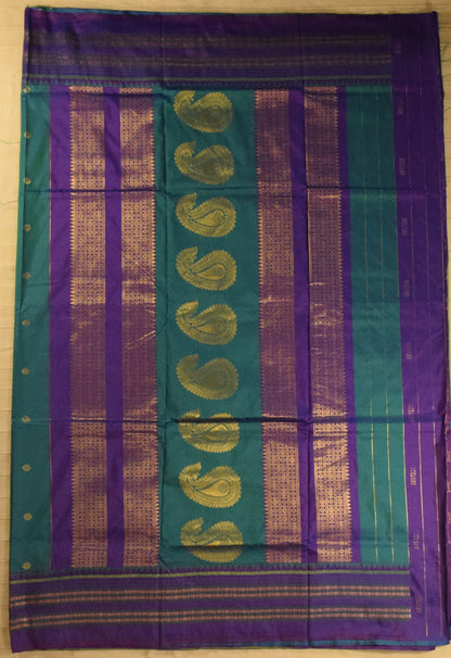 Peacock Green & Royal Purple Paithani Silk Saree