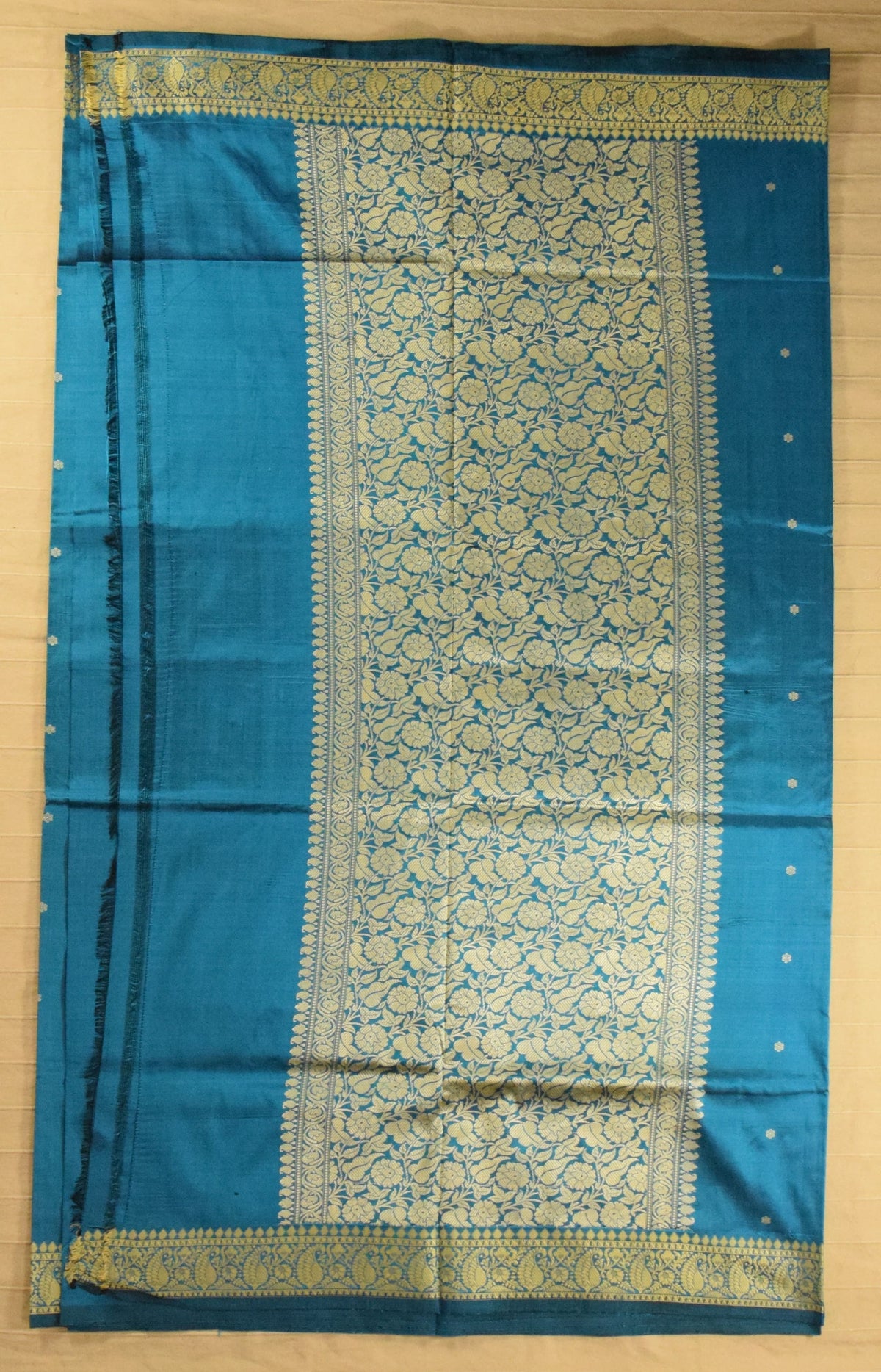 Opulent Teal Blue Pure Katan Resham Zari Banarasi Silk Saree