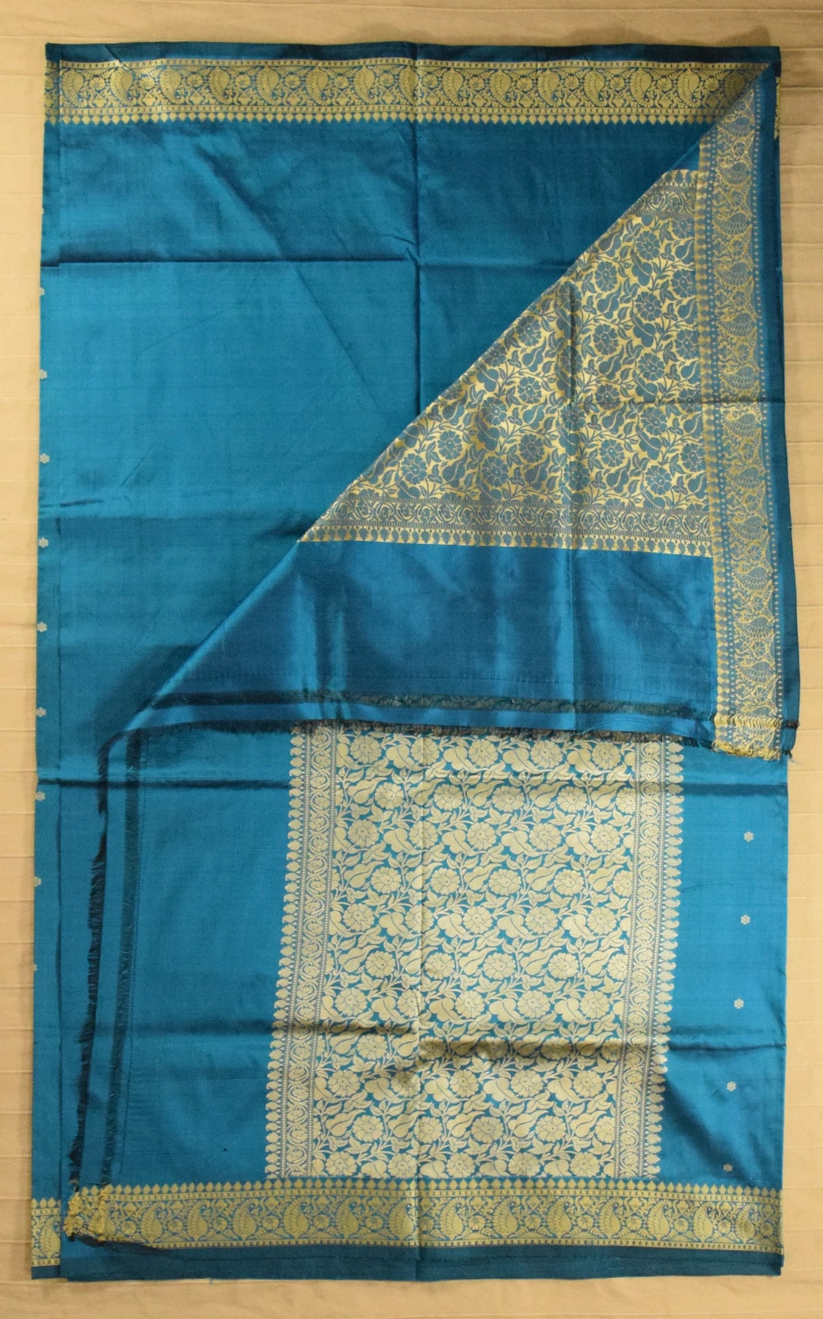 Opulent Teal Blue Pure Katan Resham Zari Banarasi Silk Saree