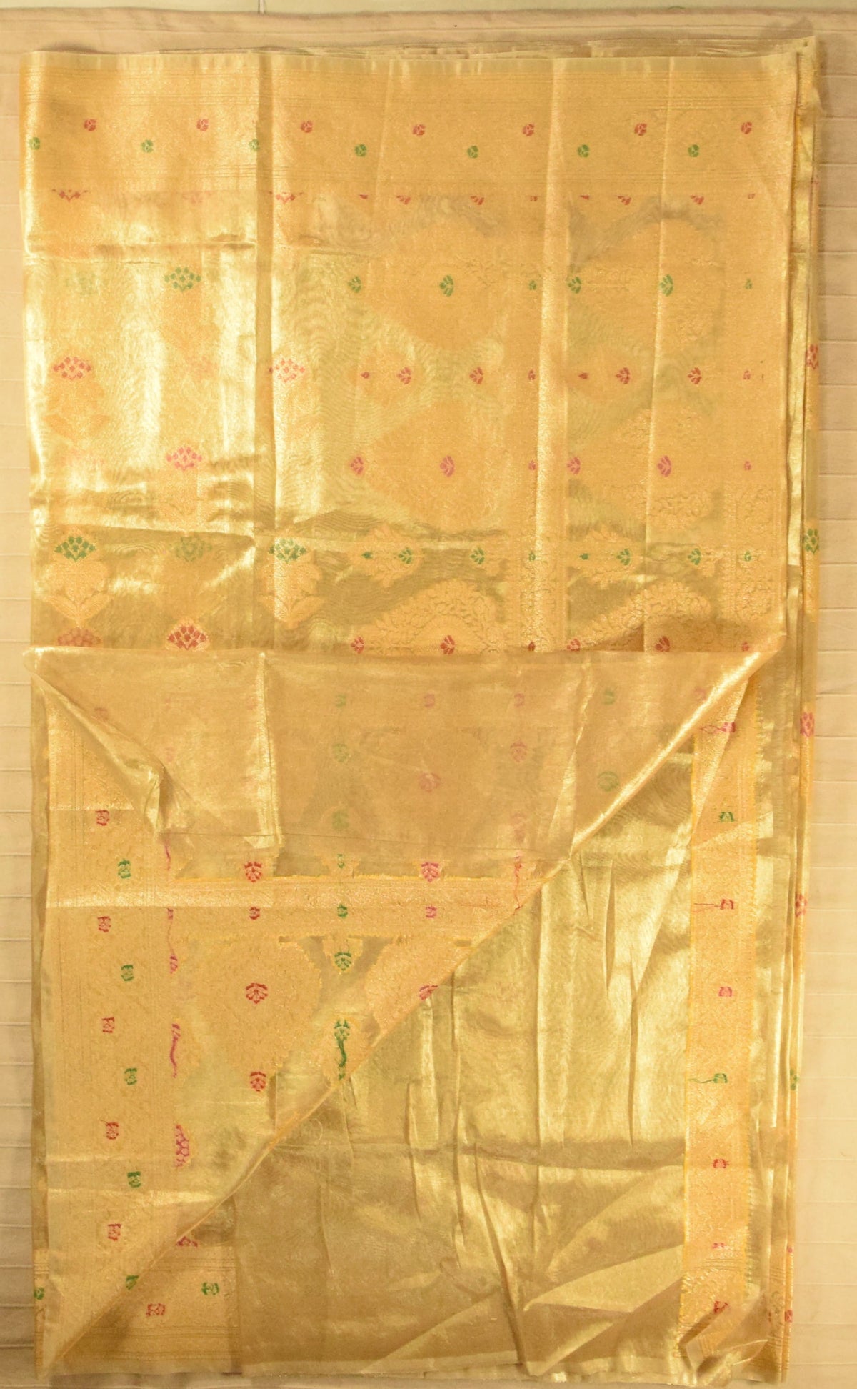 Shimmering Gold Semi Tissue Banarasi Silk Saree