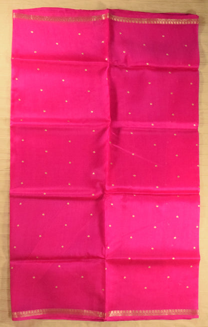 Radiant Pink Kora Organza Banarasi Silk Saree