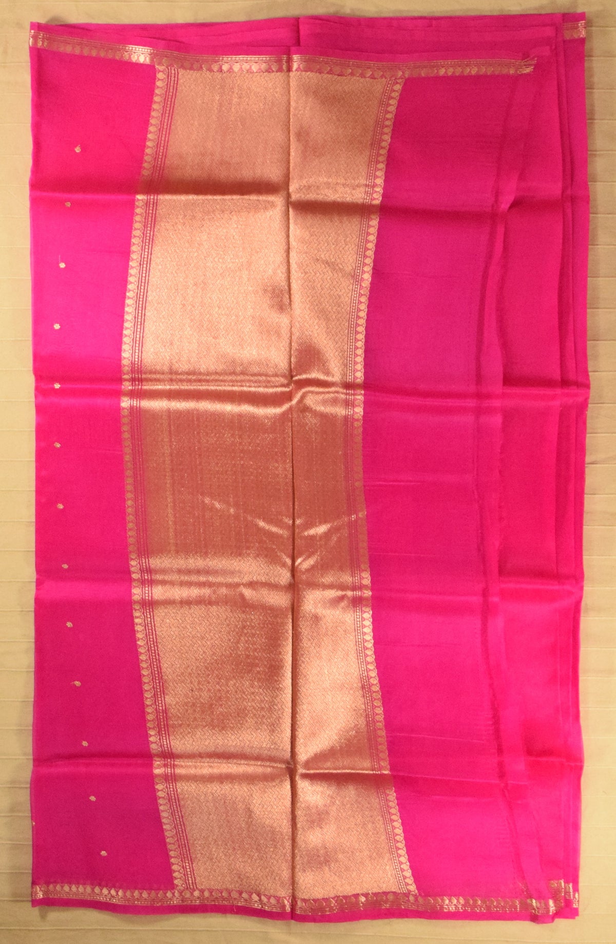 Radiant Pink Kora Organza Banarasi Silk Saree