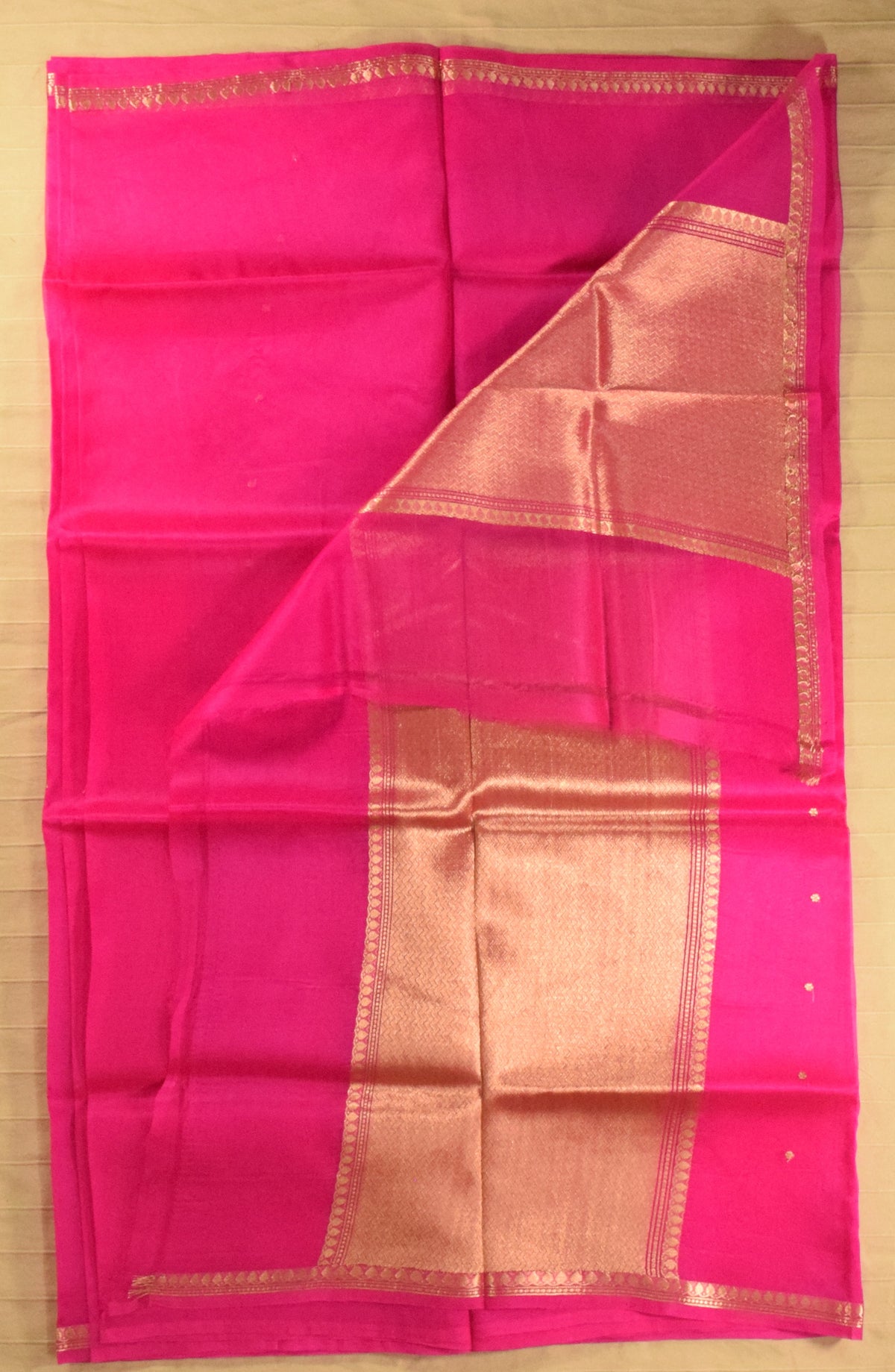 Radiant Pink Kora Organza Banarasi Silk Saree