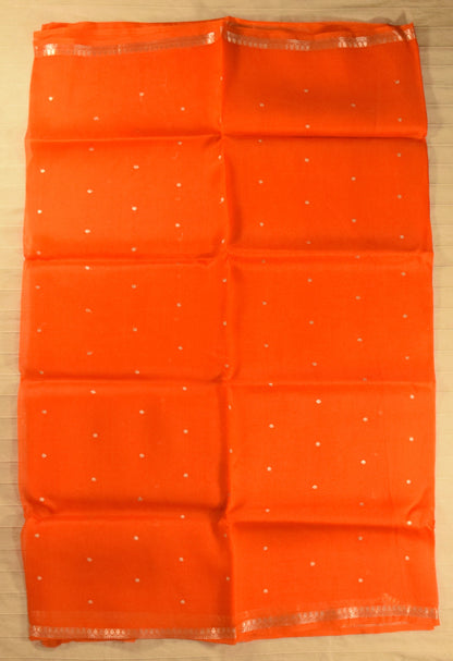 Radiant Orange Kora Organza Banarasi Silk Saree