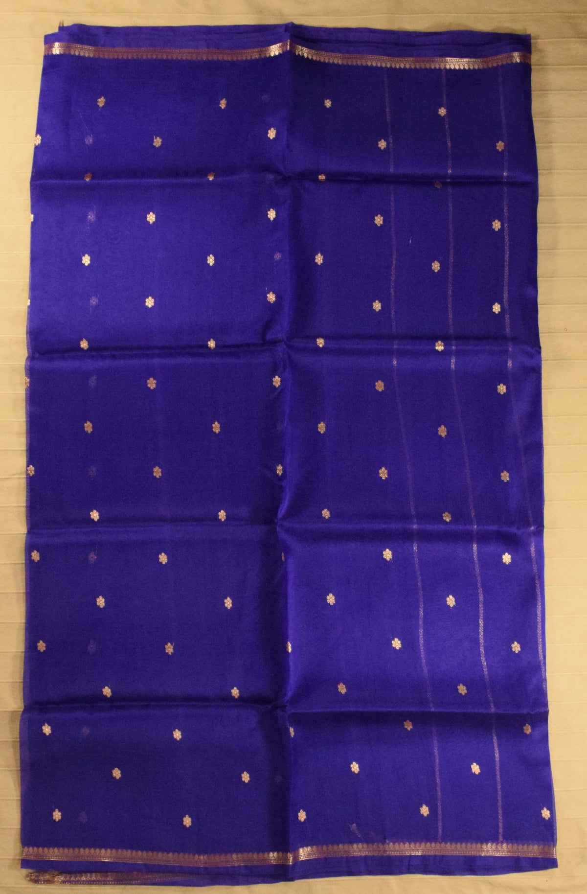 Royal Blue Kora Organza Banarasi Silk Saree