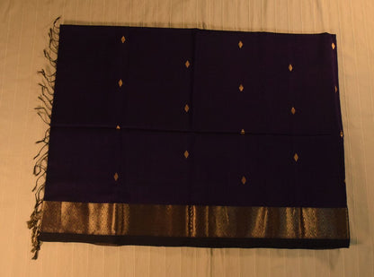 Classic Royal Purple Handloom Maheshwari Saree