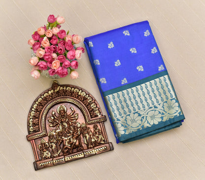 Royal Blue & Teal Green Soft Silk Saree