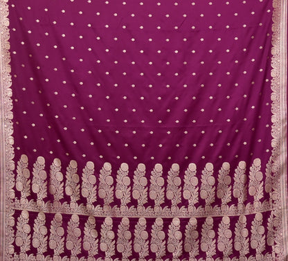 Royal Purple Banarasi Mashru Silk Saree