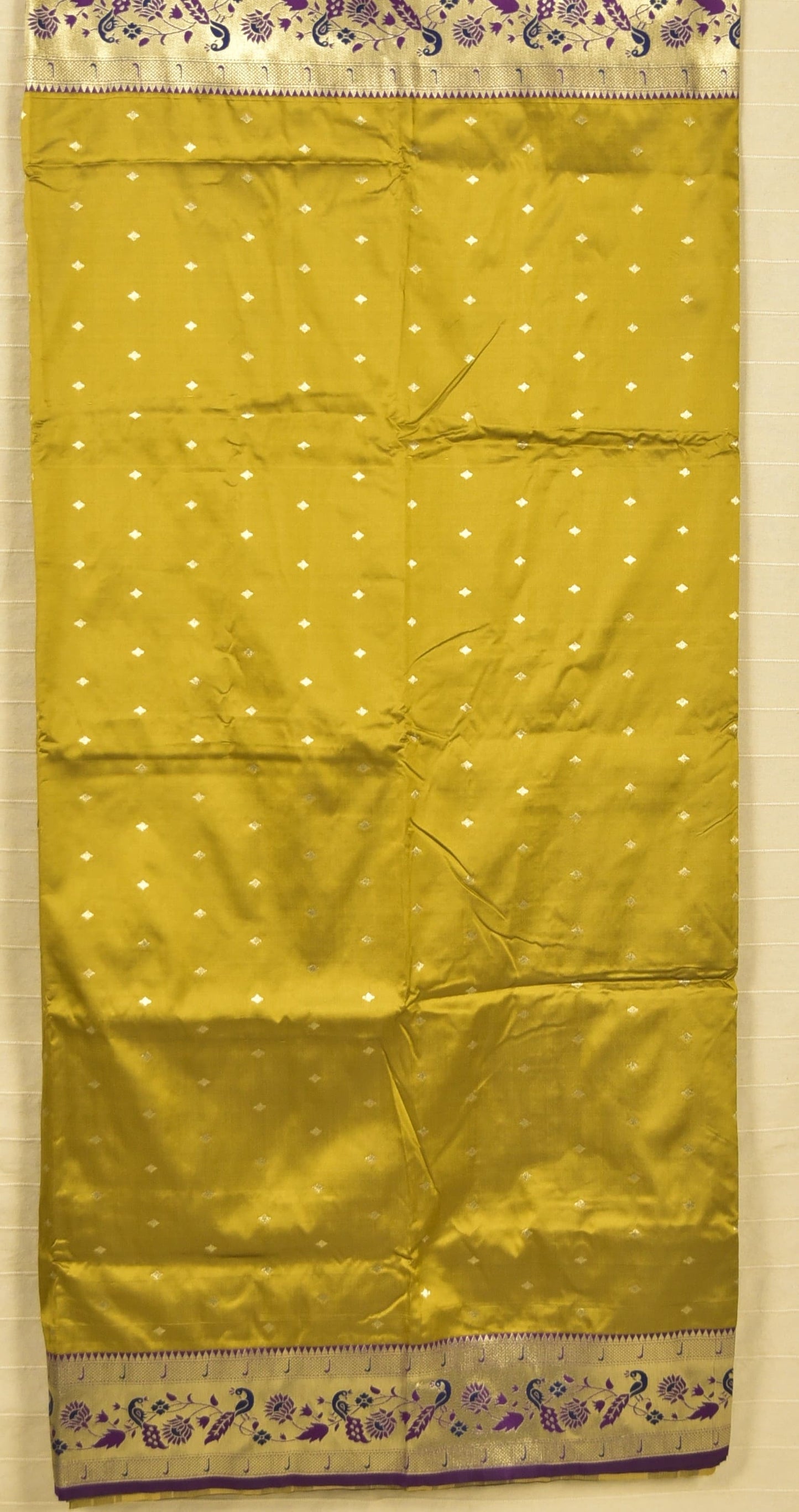 Olive Green Paithani Silk Saree