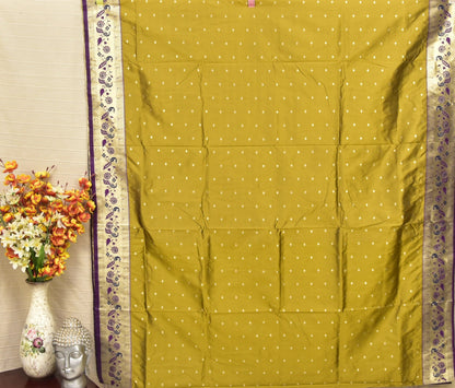 Olive Green Paithani Silk Saree