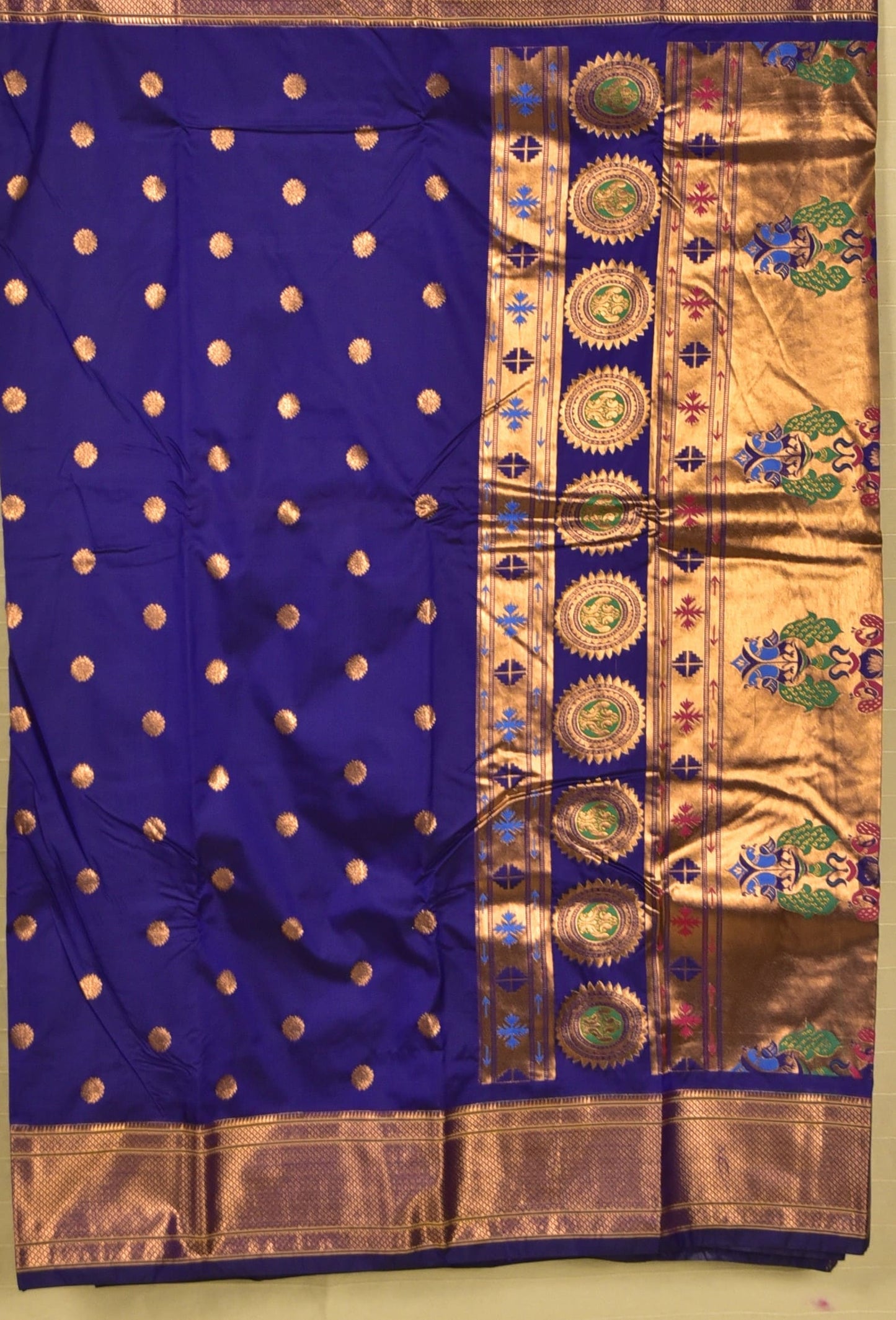 Regal Royal Blue Paithani Silk Saree