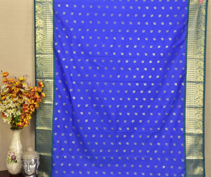 Royal Blue & Teal Green Soft Silk Saree