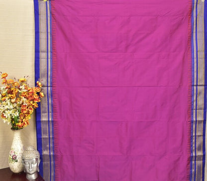 Radiant Rani Pink & Cobalt Blue Ilkal Saree