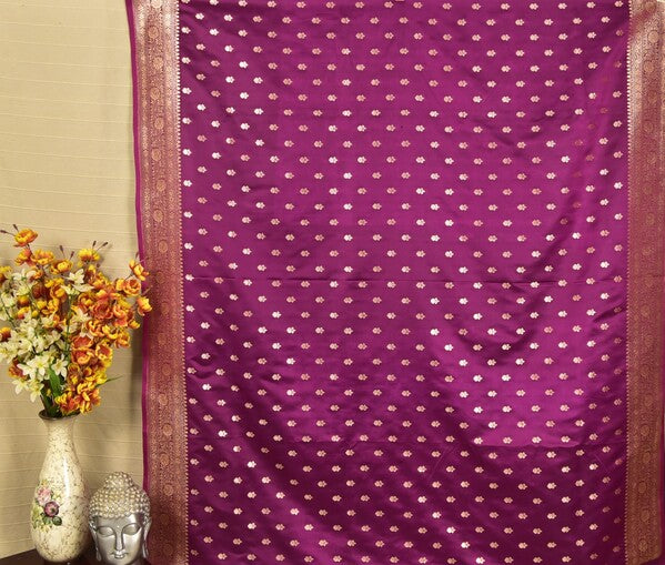 Imperial Purple Banarasi Mashru Silk Saree