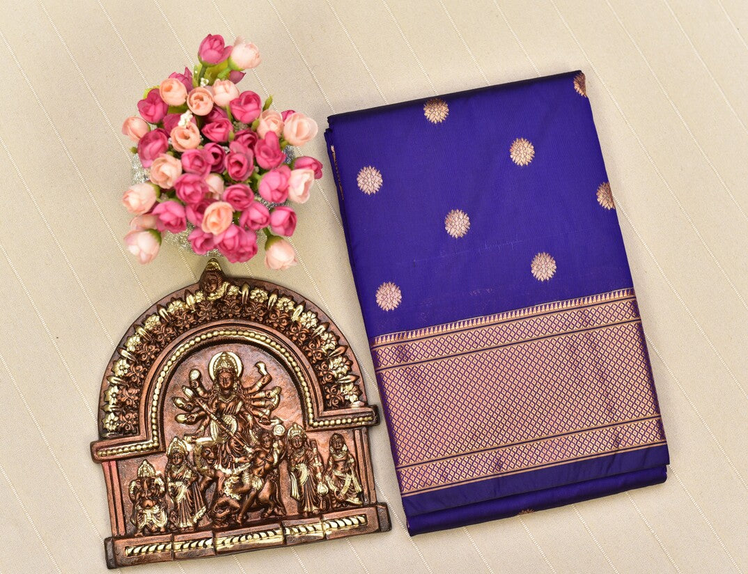 Regal Royal Blue Paithani Silk Saree