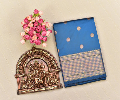 Elegant Teal Blue Paithani Silk Saree