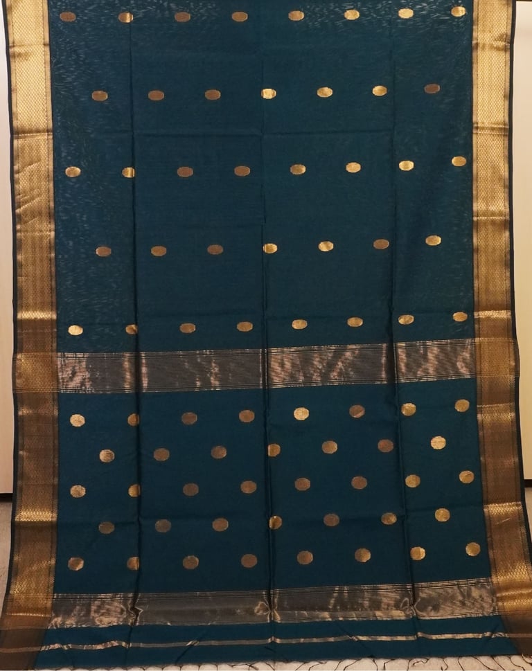 Blue Traditional Handloom Maheshwari Saree