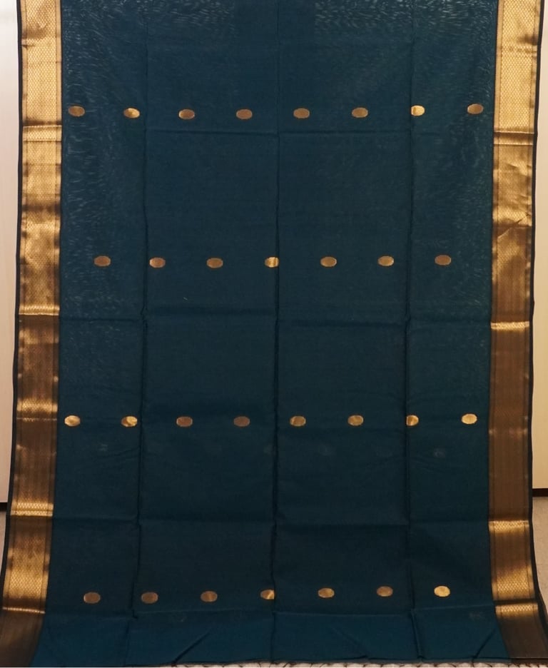 Blue Traditional Handloom Maheshwari Saree